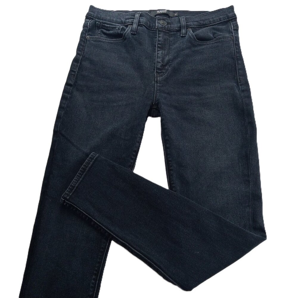 Hudson Women's Nico Super Skinny Jeans Size 28 Black Wash Mid Rise Stretch